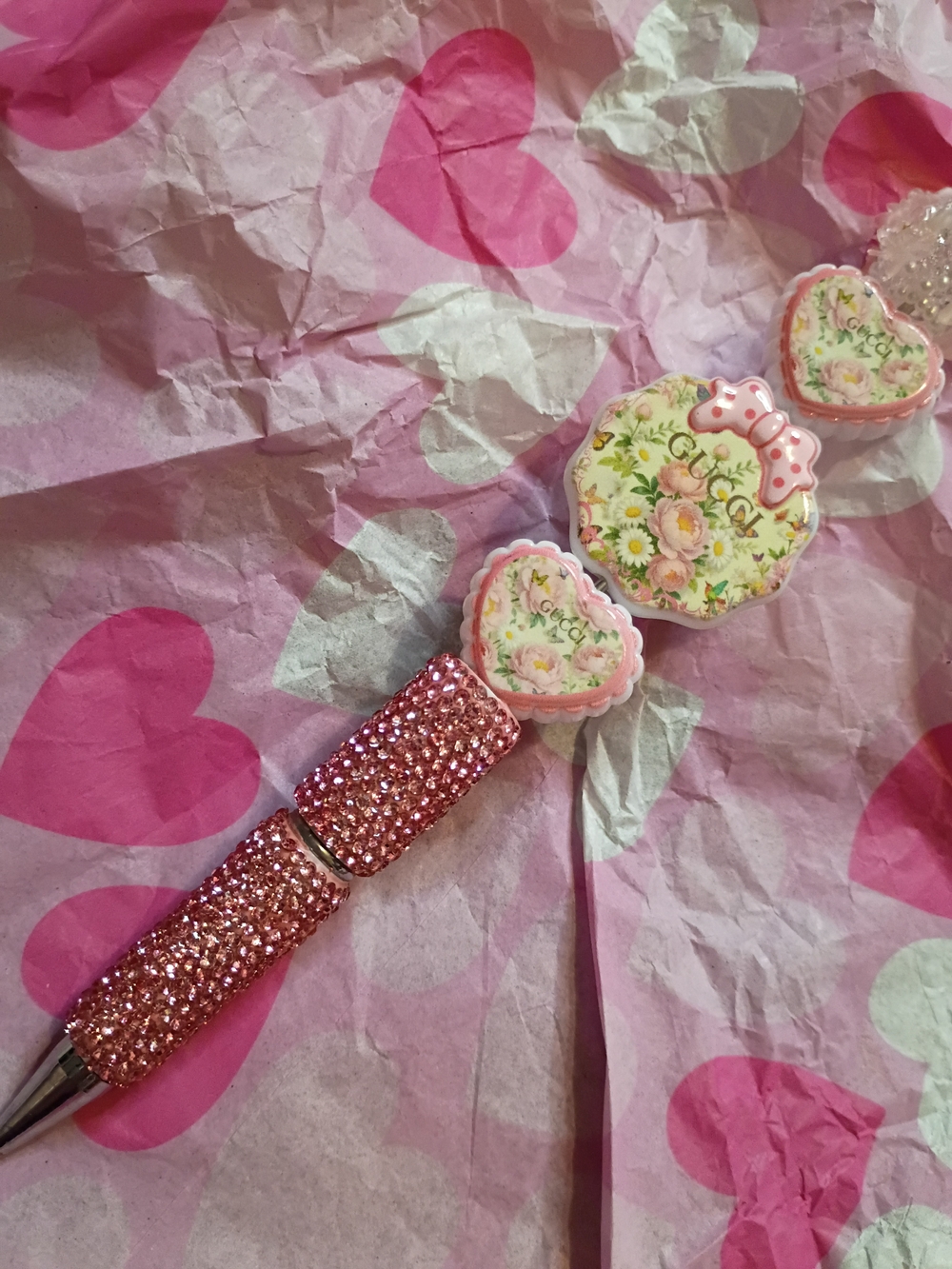 Pink Rhinestone Beaded Fancy Pen - Picture 3 of 3